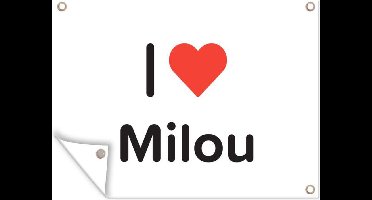 Tuin decoratie I love - Milou - Meisje - 40x30 cm - Tuindoek