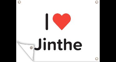 Tuin decoratie I love - Jinthe - Meisje - 40x30 cm - Tuindoek