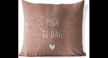 Tuinkussen - Quotes - Carpe diem - Pluk de dag - Spreuken - 40x40 cm - Weerbestendig