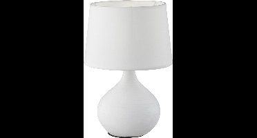 LED Tafellamp - Tafelverlichting - Torna Martan - E14 Fitting - Rond - Mat Wit - Keramiek