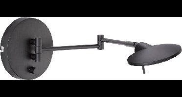 LED Wandlamp - Torna Kazin - 8W - Warm Wit 3000K - Dimbaar - Rond - Mat Zwart - Aluminium