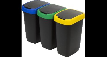 Rotho Twist - Set van 3 Sorteerafvalbakken - 3x 25L