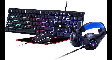 Gembird GGS-UMGL4-02 toetsenbord Inclusief muis USB QWERTY Amerikaans Engels Zwart