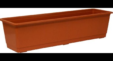 Geli Plantenbak kunststof - terra - 60 x 17,5 x 14,5 cm - Bloembakken/plantenbakken voor binnen/buiten