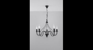 Sollux Lighting Kroonluchte Minerwa - 80x60x60cm - E14 - zwart - staal