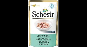 Schesir Adult in Jelly - Natvoer Kat - Tonijn & Goudbrasem - Aanvullend - 24 x 50g