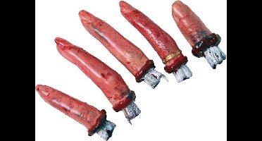 Witbaard Verkleedaccessoires Afgehakte Vingers Rood 5 Stuks