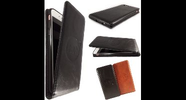 HEM PU-Leren Hoesje Geschikt Voor Apple iPhone 11 Pro – Luxe Antique Black (Zwart) Flipcover – Openslaand Telefoonhoesje