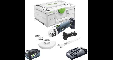 Festool AGC 18-125 EB-Basic accu haakse slijper 18 V 125 mm borstelloos + 1x accu 5,0 Ah + snellader + Systainer