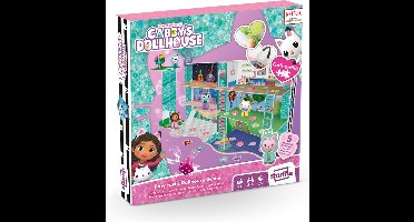 Shuffle® Gabby's Poppenhuis: Cat-tastic Dollhouse Game - Maak een spelbord van de doos - Gabby's Poppenhuis Bordspel met Bouwstukken
