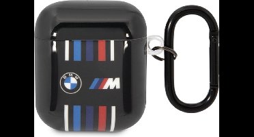 BMW M-Line Colored Lines AirPods Case - Geschikt voor Apple Airpods 1 & 2 - Zwart