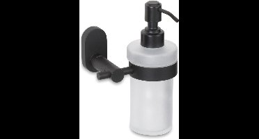 Zeepdispenser, Zeeppomp, Met Wandbevestiging, 0.25 L, RVS, Glas, Zwart - Kela | Alessio