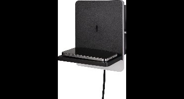 TRIO FAIRFIELD - Wandlamp - Zwart mat - incl. 1x SMD 9W - USB-poort met oplaadfunctie - Dimschakelaar - Wandmontage - Niet extern dimbaar - Inductief laadstation - Geschikt voor vaste montage of stekker - USB-C-aansluiting met oplaadfunctie