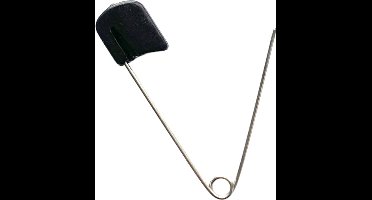 New Age Devi - 4 Veiligheidsspelden Met Beschermkap Zwart - 5,4 cm - Safety Pins