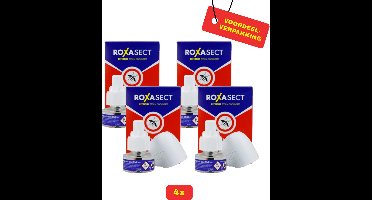 4X Roxasect Anti-Muggen Stekker Starterpakket! - 4x Stekker & 4x Navulling - Voordeelverpakking!
