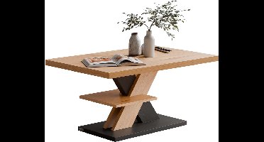 Casaria Salontafel Detroit - Extra Legblad 90x60x45cm - Grijs
