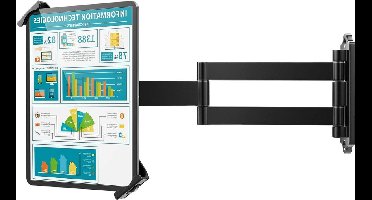 Geschikt voor 7 tot 11 Inch Tablets - Anti-diefstal Beveiliging Slot en Sleutel - Verstelbare Lange Arm Articulerende voor Tablet Wall Mount