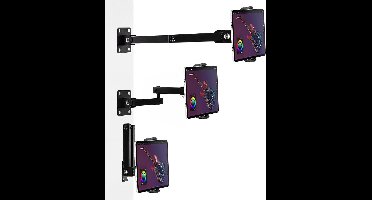 Tabletwandhouder voor 4-13 inch tablets - 360 graden draaibaar en rekbaar - iPad Samsung Tab houder - zakelijk thuis trainen - woonkamer koken - 10-45 cm