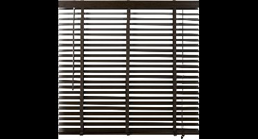 Houten Jaloezie Bruin - 100x130 cm (BxH) - Raamdecoratie - Lamelbreedte 50 mm - inc. Bedieningskoord en Draaistang - Eenvoudig op maat maken en monteren