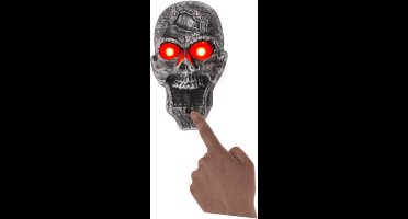 Skelet Deurbel met Geluid – 14x28 cm – Halloween Decoratie – Binnen/Buiten – Werkt op 3AA-batterijen