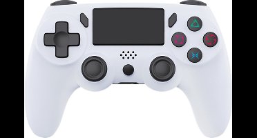 Ntech PS4 Controller Geschikt voor PS4 en PS3 - ps4 game controller Draadloos P47 - Wit - Audio Jack Input - Touch Sensor - Dual Trilmotoren Draadloze Controller