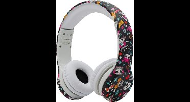 StayPowered Hoofdtelefoon voor Kinderen - Veilig en Comfortabel Luisteren - Volumebegrenzing 85 dB - Shareconnector - Verstelbaar - Geschikt voor iPod/iPad/iPhone/Android - Ideaal voor 2-8 jaar - Wit/Zwart - Levering Sneller dan Aangegeven!