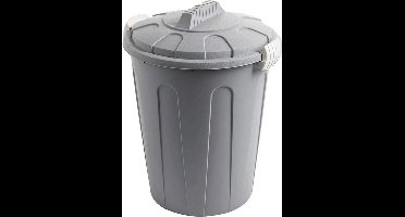 MaxiTon afvalemmer afvalbak met deksel 40 liter polypropyleen grijs