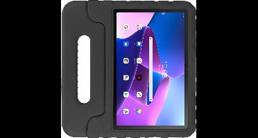 Hoes Geschikt voor Lenovo Tab M10 Plus 3rd Gen Hoes Kinder Hoesje Kids Case Kinderhoes Shockproof - Hoesje Geschikt voor Lenovo Tab M10 Plus (3e Gen) Hoesje Kidscase - Zwart