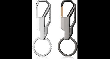 2 Karabijnhaak Sleutelhangers - Musketonhaak met Sleutelringen voor Volwassenen - Musketon Autosleutel - Auto Klein Carabiner Sleutel Hanger, Houder - Karabijn haak - Keychain voor Vrouwen, Mannen - Karabijnsluiting Sleutelhouder