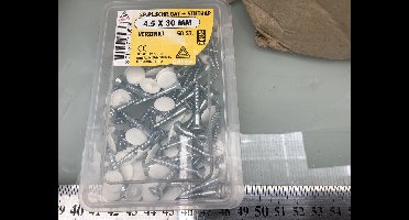 Deltafix spaanplaatschroef platkop / kruiskop / met kopboring en stiftkap wit verzinkt 4.5 x 30 mm 50 st.