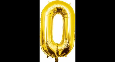 Folie ballon cijfer 0 jaar cijferballon verjaardag versiering goud 86 cm