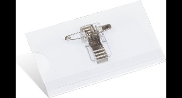 Kangaro naambadge - 40x75mm - met clip, speld en insteekkaartjes wit - doos 24 stuks - K-44100