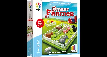 SmartGames - Smart Farmer - 60 uitdagingen - boerderijdieren - paard, varken, koe, schaap