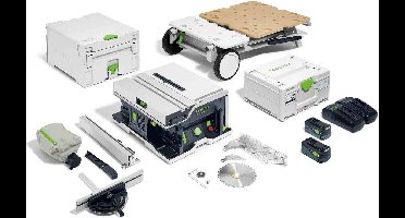 Festool CSC SYS 50 EBI-Set Accu Tafelcirkelzaag 2x18V 5.0Ah met Onderstel - 577379