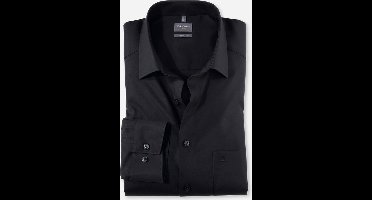 OLYMP Luxor comfort fit overhemd - zwart - Strijkvrij - Boordmaat: 39