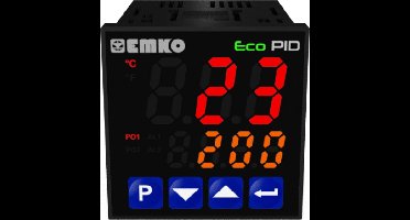 Emko ecoPID.4.6.2R.S.0 Temperatuurregelaar Pt100, J, K, R, S, T, L -199 tot +999 °C Relais 5 A, SSR (l x b x h) 90 x 48