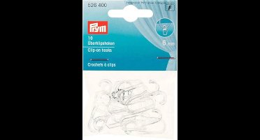 Prym Cliphaakjes Transparant 6 mm 10 stuks  (gordijnhaakjes voor o.a. metalen/kunsstof gordijnringen)