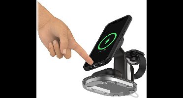 OtterBox 3-in-1 Oplader | Compatibel met MagSafe | Magnetische Draadloze Lader iPhone, AirPods (Pro) en Apple Watch | Zwart