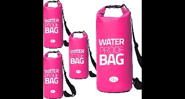 Eurocatch - Waterdichte - Dry Bag - Duffel Bag - Waterdichte Tas - Roze - 10 liter - 4 Stuks