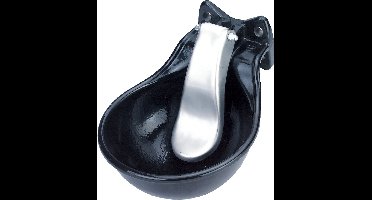 Excellent Drinkbak metaal met lepel - Duurzame metalen drinkbak met RVS lepel - Geëmailleerde drinkbak voor runderen en paarden - Zwart