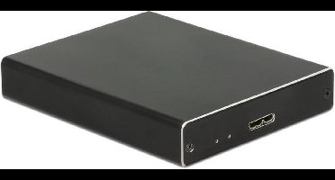 DeLOCK externe behuizing voor 2 M.2 SSD's (max. 80mm) met RAID - USB3.1 / zwart