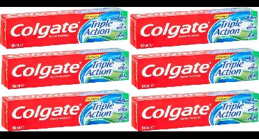 Colgate Tandpasta - Triple Action - Original Mint - 6 x 100 ml - Voordeelverpakking