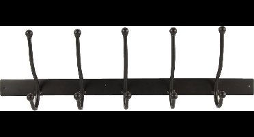 Kapstok - 10 Haaks - Metaal - Zwart - 61cm - Industrieel