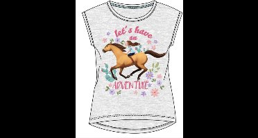 Spirit Riding Free t-shirt - grijs - maat 104 / 4 jaar