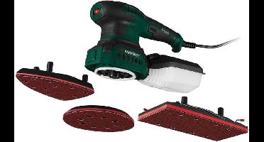 PARKSIDE®  Multischuurmachine 3-in-1: driehoek -, excentriek - en vlakschuurmachine 200W -  Inclusief 2 schuurbladen per opzetstuk (korrelgrootte 80/240), 1 adapter voor externe afzuiging en 1 inbussleutel