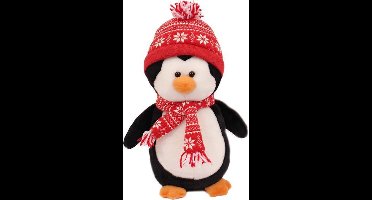 PIA Soft Toys - Pluche Knuffeldier - Kerstknuffel - - Pinguïn met sjaal en muts - 32 cm