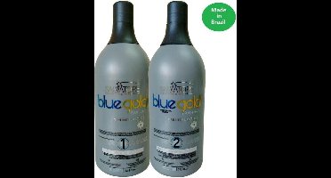 Salvatore Blue Gold Tanino System Keratine Behandeling Keratin Treatment voor alle haartypes,Afro Hair,Krullen en chemisch behandeld haar 2x1000ml kit