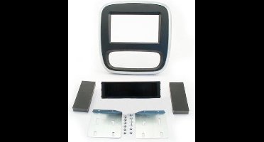 2-DIN frame ECO Vivaro/Trafic 2014- Zwart/Zilver man airco