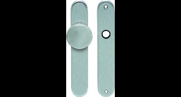 Knop/krukschild afgerond LS rvs mat blind