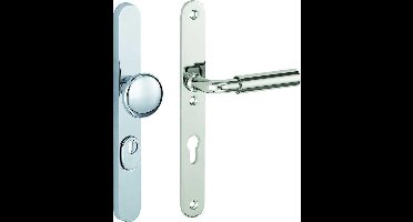 Mi Satori Frankfurt veiligheidsbeslag PC 72 Met Knop Smal Schild Nikkel/Chroom Rechts